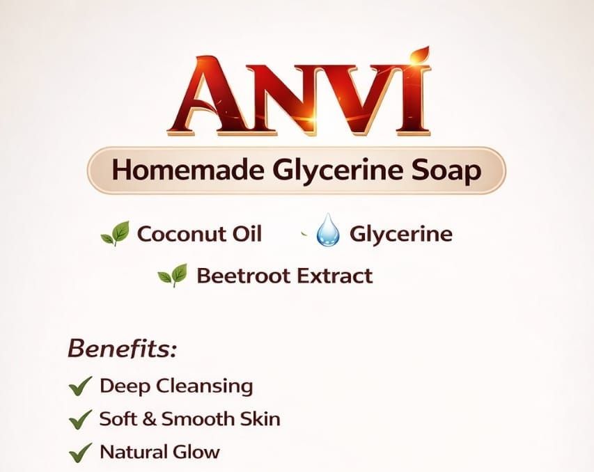 ANVI Homemade Glycerine Soap – 100% Natural, Beetroot & Coconut Oil Infused Bathing Bar - detail view
