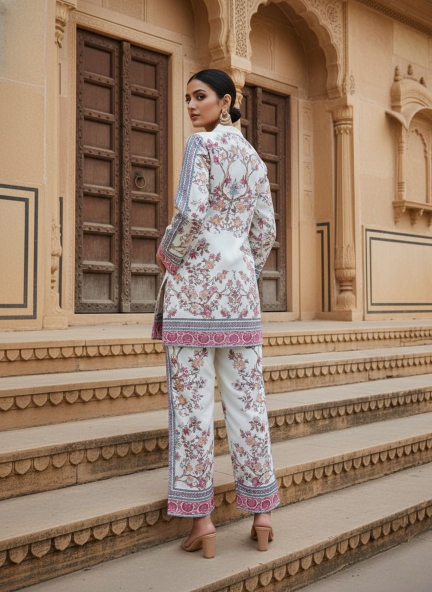 Turkish Print Stylish Designer PArty Wear Premium Cord Set - in use