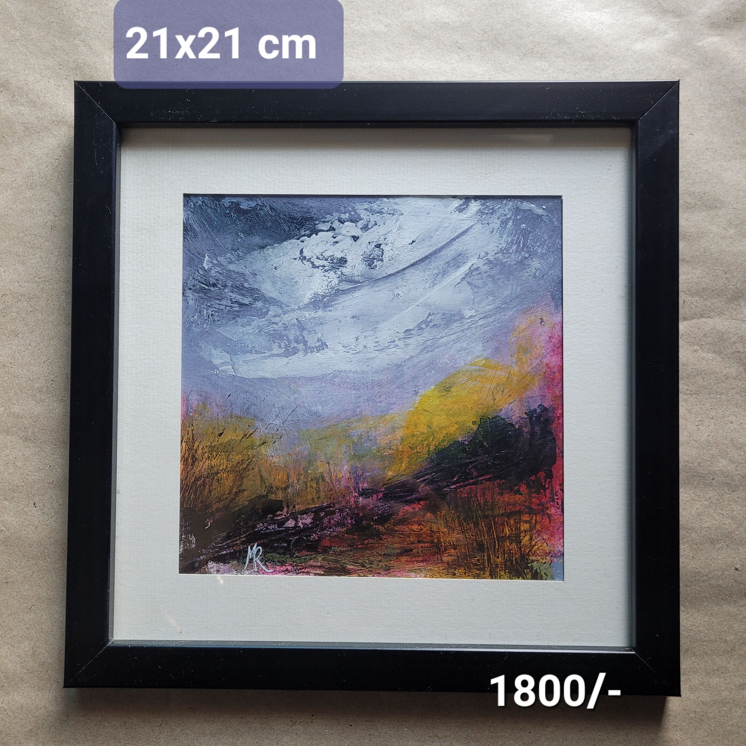 Original Mixed Media Abstract Painting - "Radiant Shadows" -