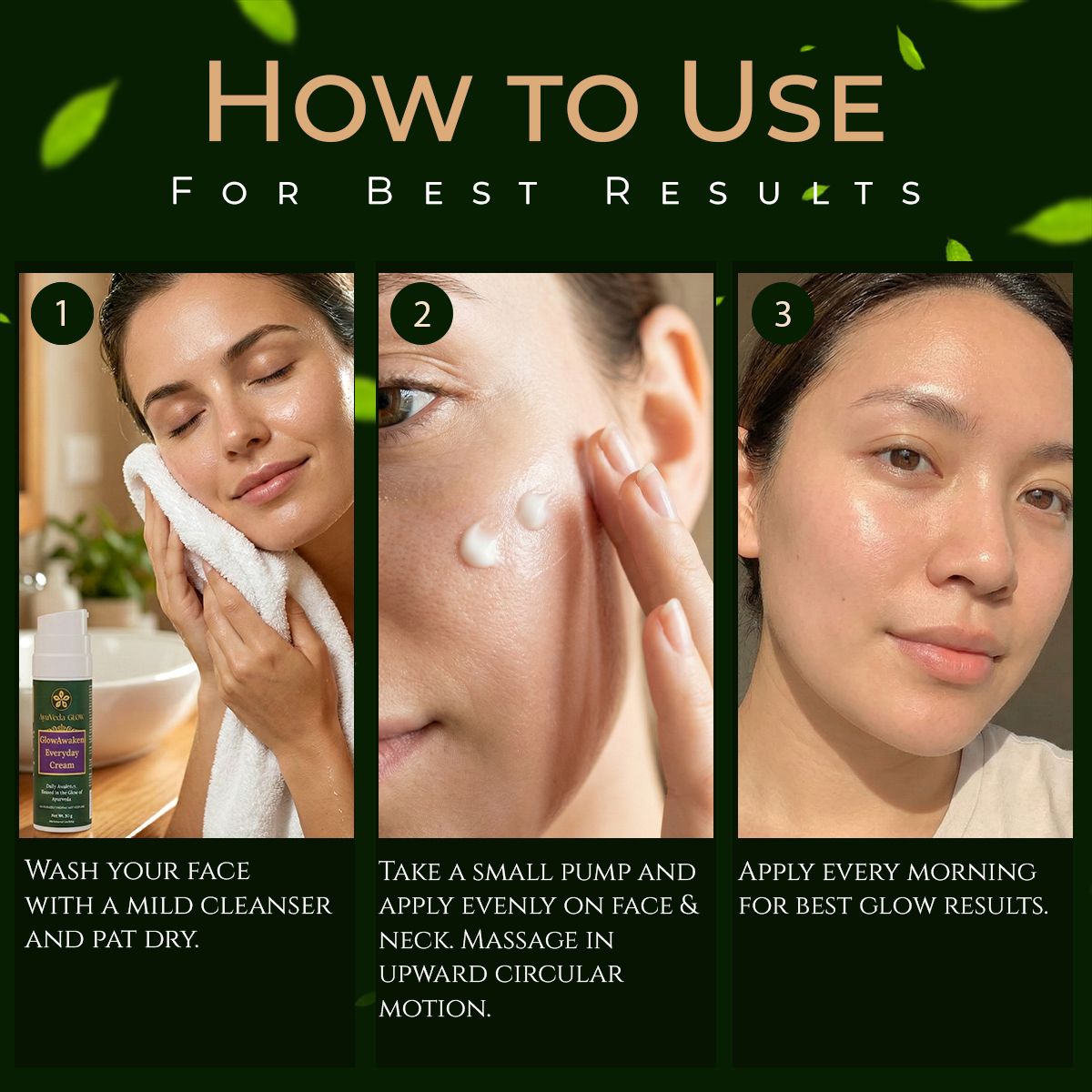 GlowAwaken: Ayurvedic Everyday Face Cream - in use