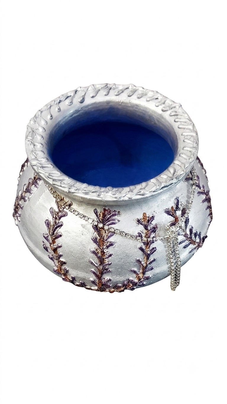 Handcrafted and hand painted decorative designer silver textured…