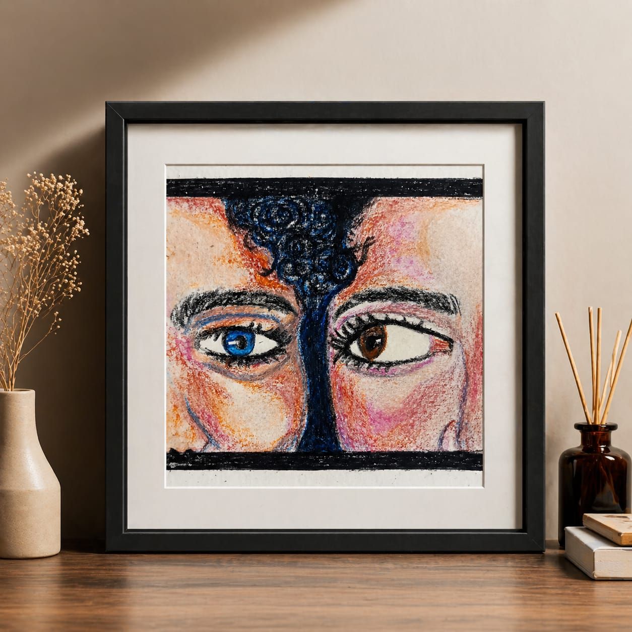 Wall-Decor Framed Painting: Bairan( Man & Woman)