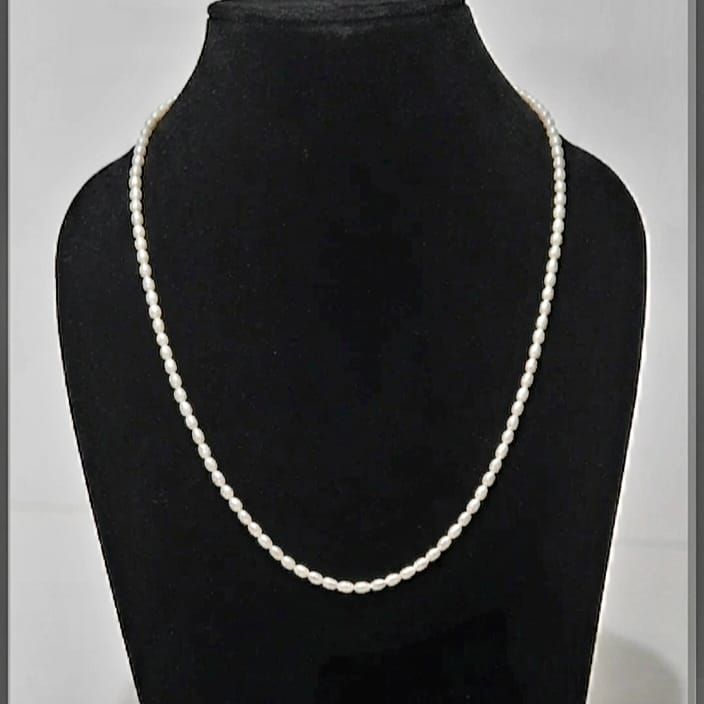 Natural Freshwater Real Pearl Gemstone Beads White Rice Oval Shape 2-3 Mm 20-22 Inches in Length - alternative angle
