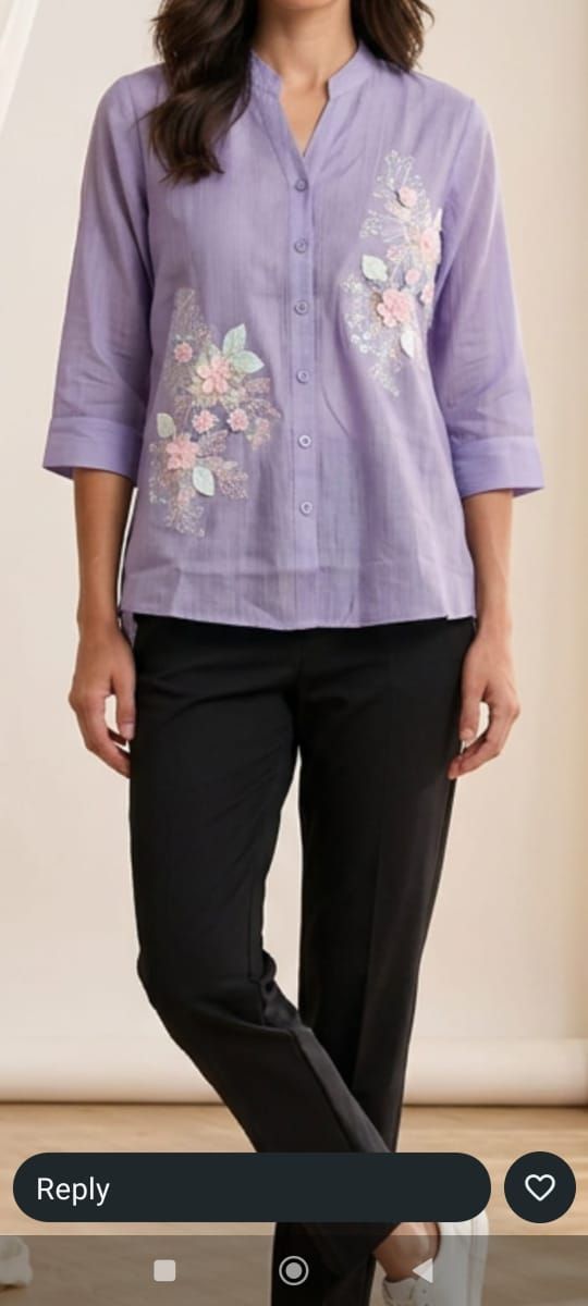 Women's Elegant Lilac Fancy Party Wear Top