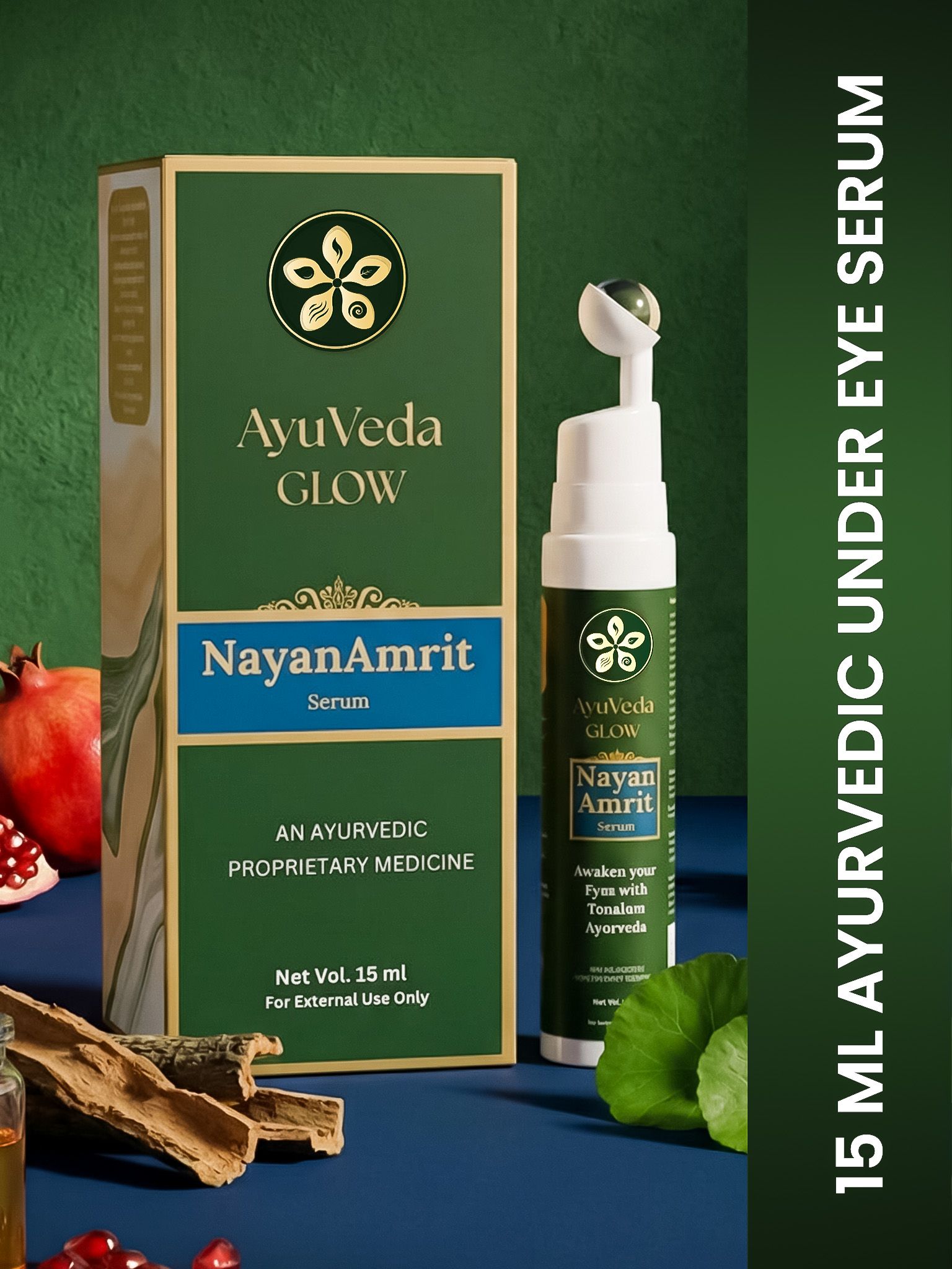 AyuVeda GLOW NayanAmrit Ayurvedic Under Eye Serum (15ml)