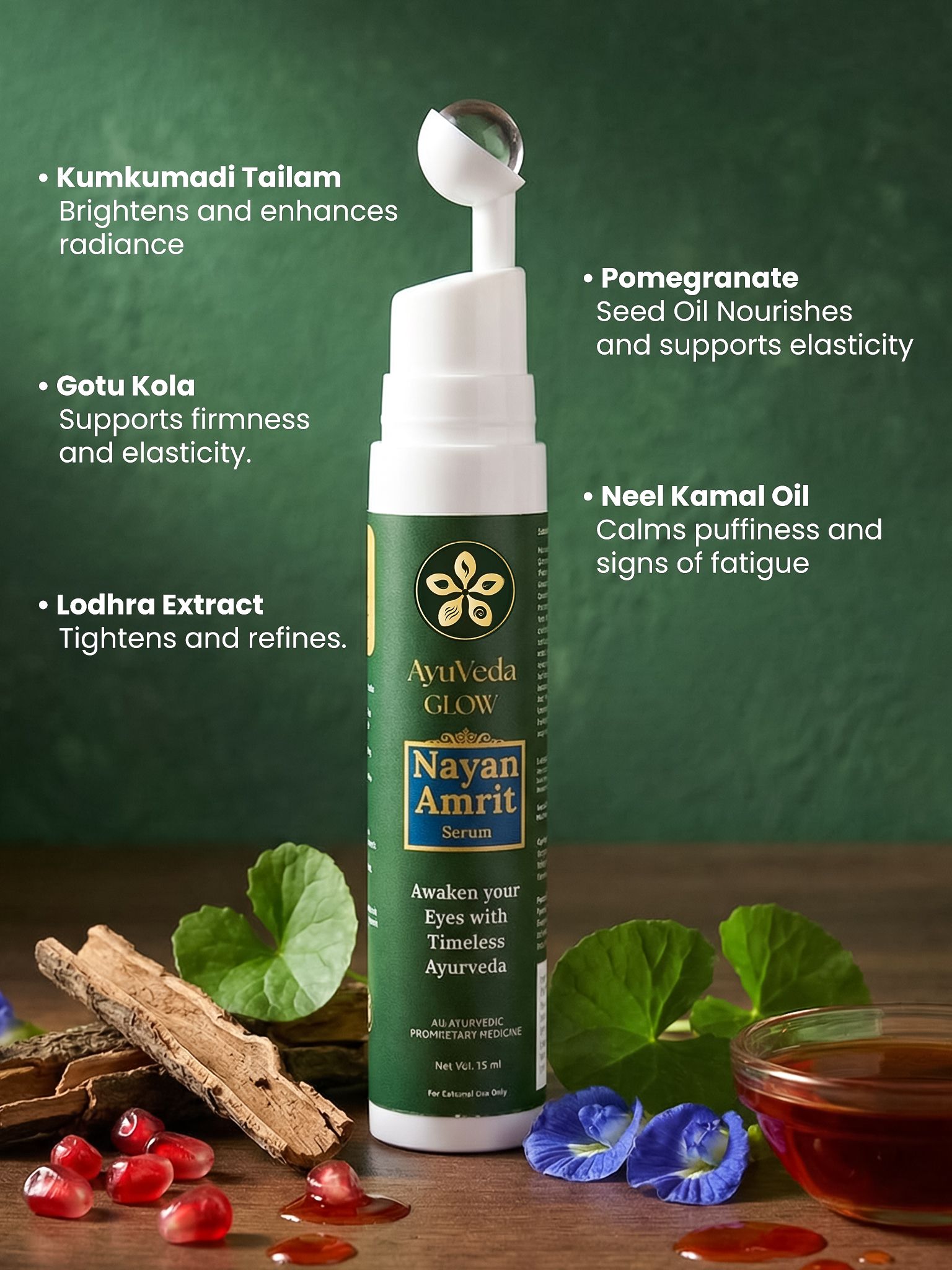 NayanAmrit: Ayurvedic Under Eye Serum - back view