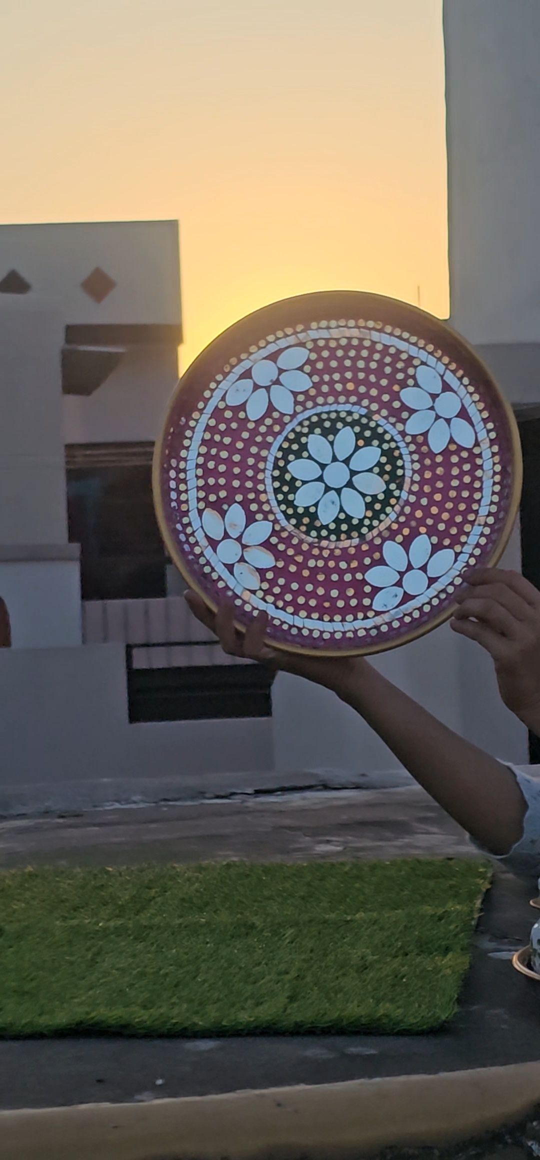 Handmade Mirror Mosaic Decorative Pooja Thali / Prayer Platter