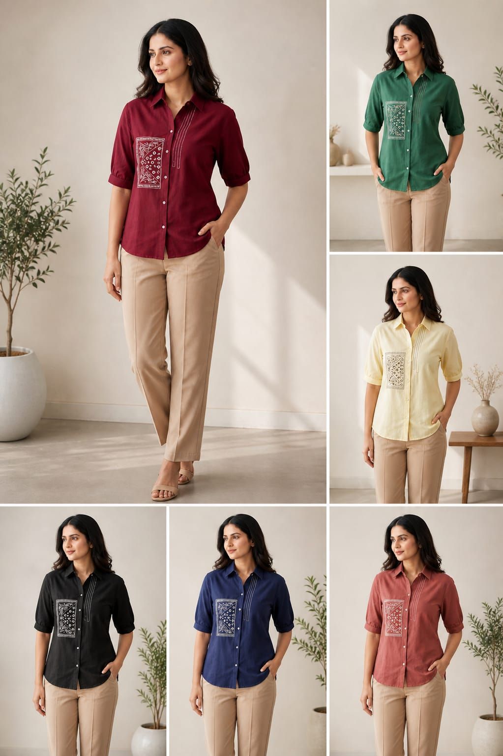 Women’s Embroidered Cotton Flex Top | Elegant Everyday Wear for Women