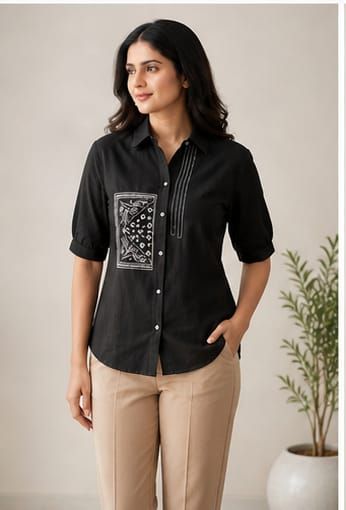 Elegant Embroidered Cotton Flex Everyday Top for Women