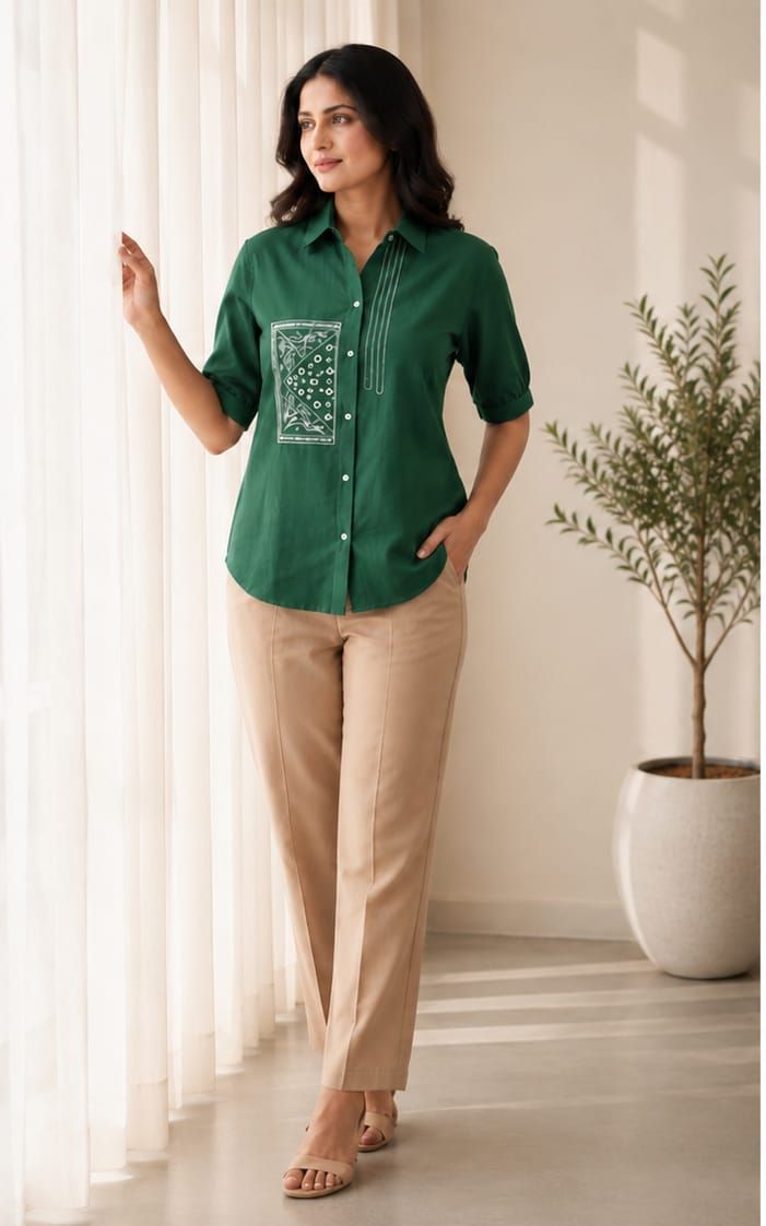 Elegant Embroidered Cotton Flex Everyday Top for Women