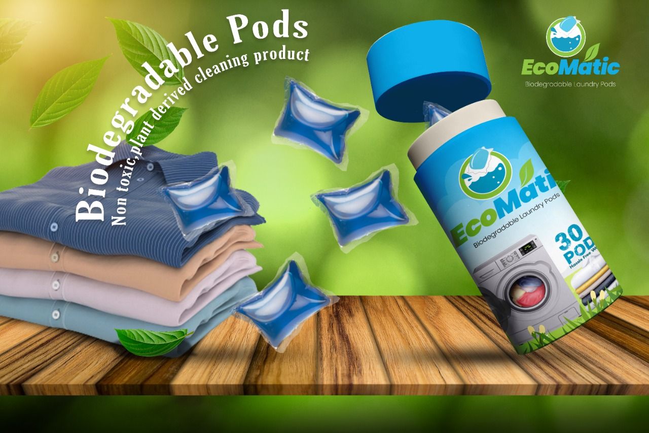 Ecomatic All-in-One Eco-Soluble Detergent Laundry Pods (Pack of 30)