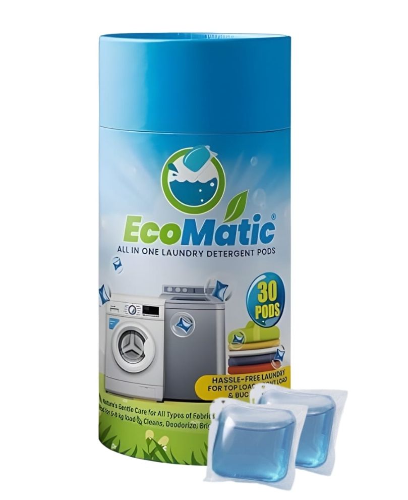 Ecomatic All-in-One Eco-Soluble Detergent Laundry Pods (Pack of 30)