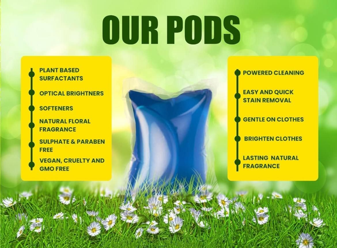 Ecomatic All-in-One Eco-Soluble Detergent Laundry Pods (Pack of 30)