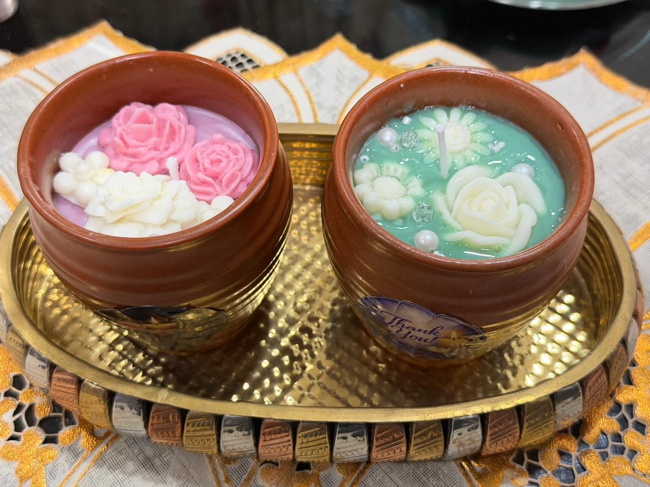 Nature blooms-Handmade decorative candles for all occasions - side view