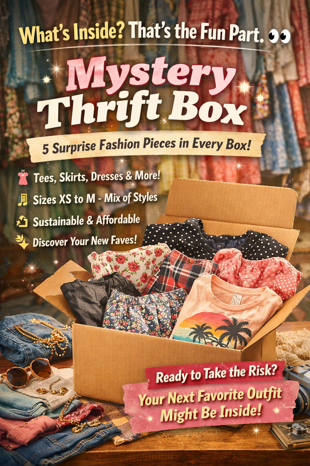 Mystery Thrift Box – Curated 5-Piece Fashion Bundle (Sizes XS to M)