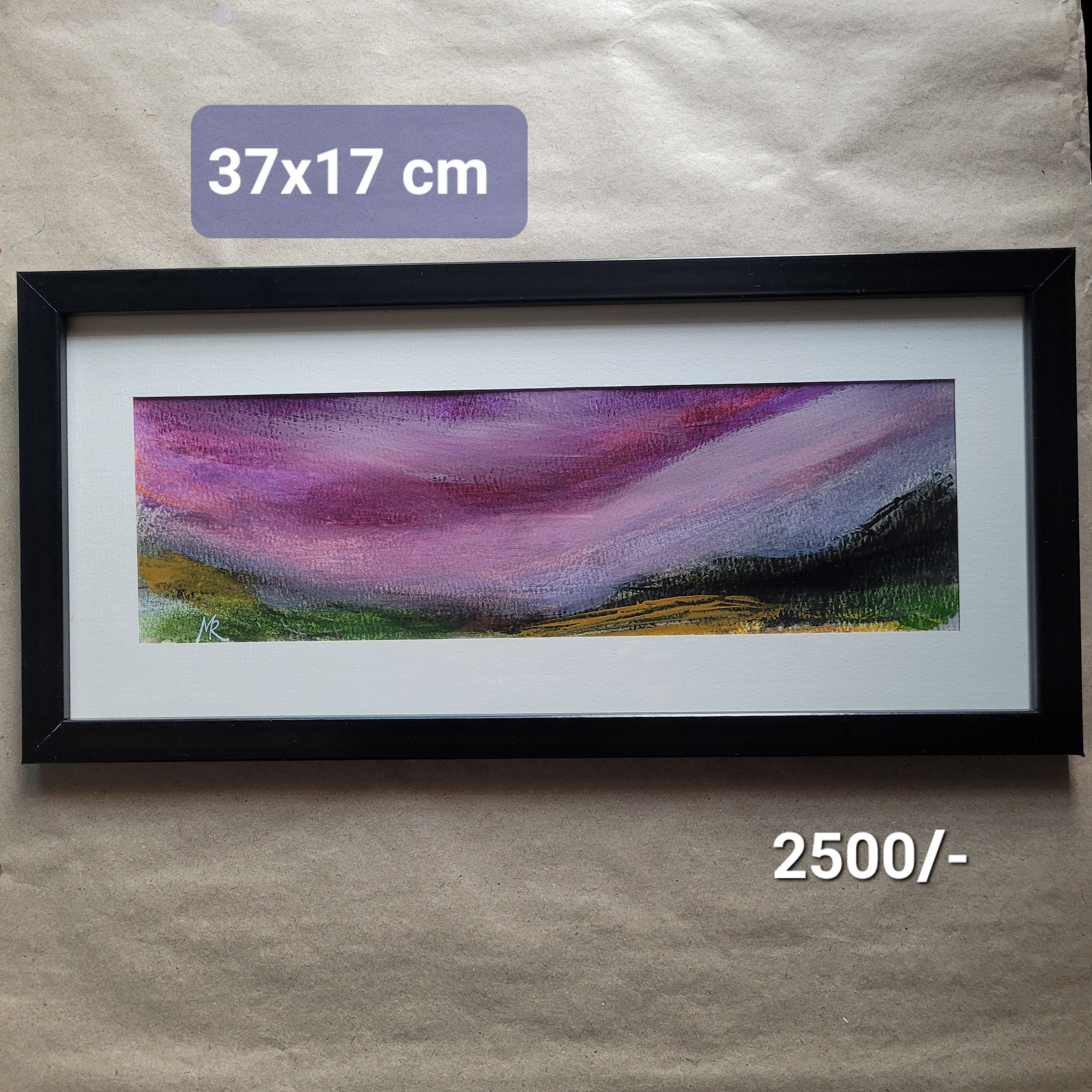 Framed Aatmik Verdant Moss Original Mixed Media Landscape Painting