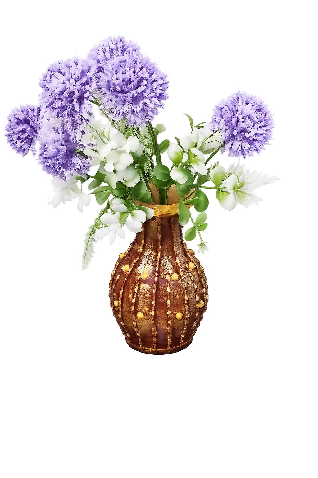 Terracotta /clay/ earthen/ mitti handcrafted and hand painted antique look flower vase for home decor, office decor, center table tabletop decor, living room decor, bedroom decor - close-up