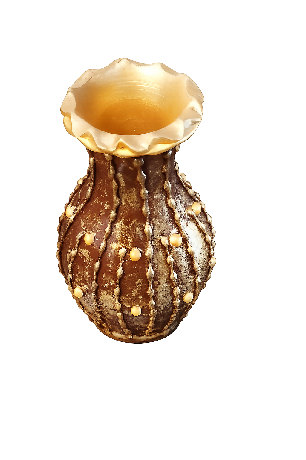 Terracotta /clay/ earthen/ mitti handcrafted and hand painted antique look flower vase for home decor, office decor, center table tabletop decor, living room decor, bedroom decor - alternative angle