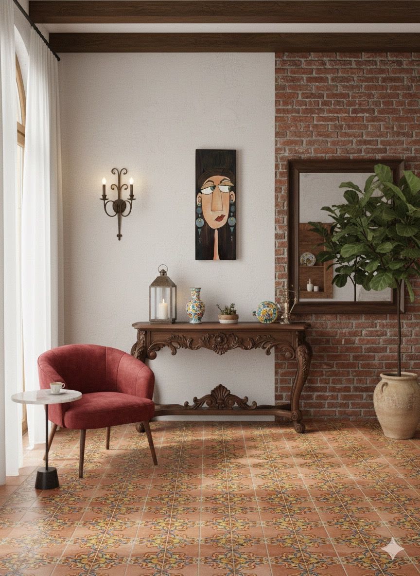 Contemporary Home Decor Display with Hand-Painted Abstract Woman Portrait Wooden Artwork