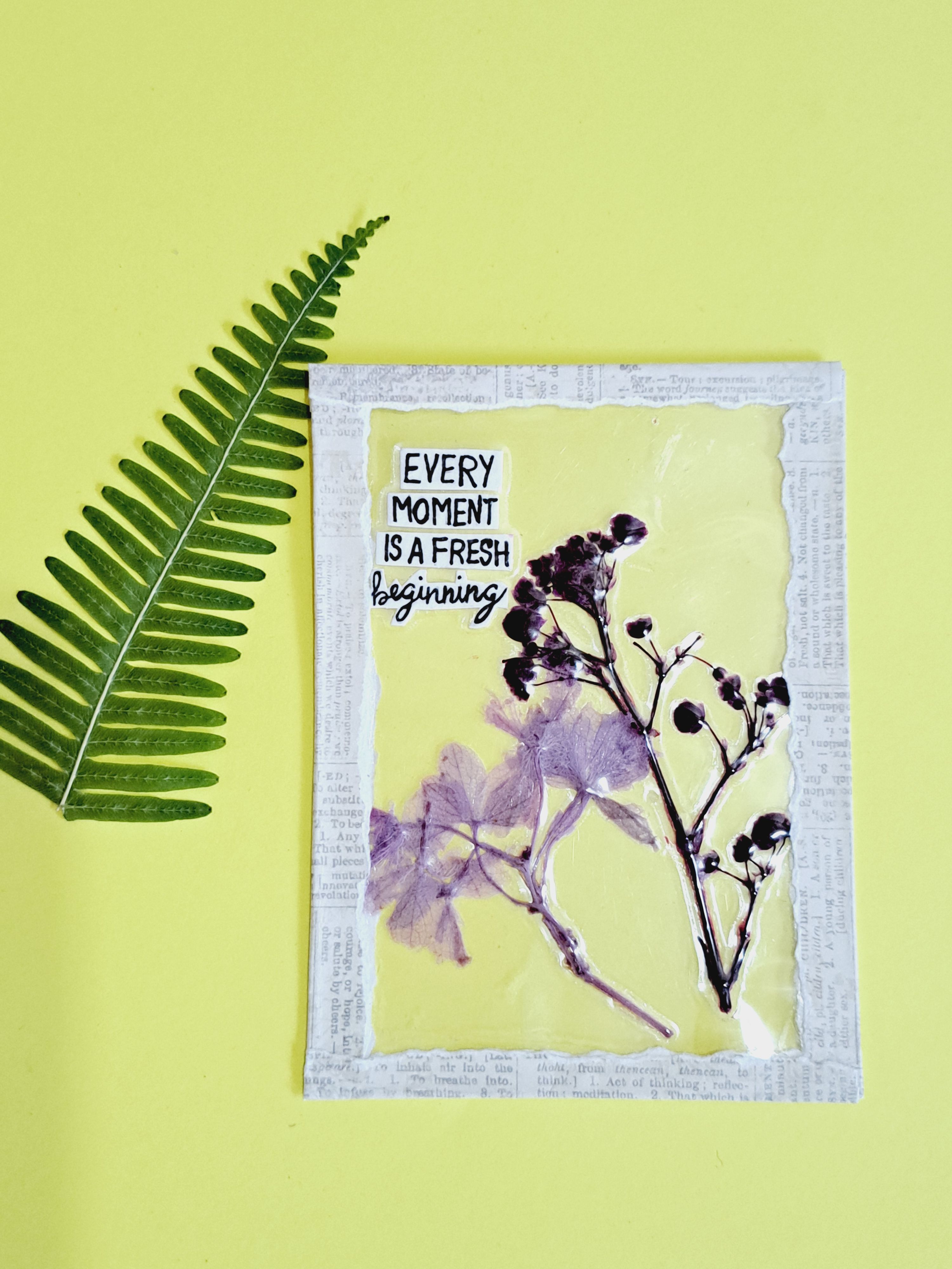 Handcrafted Real Dried Flower Laminated Bookmark