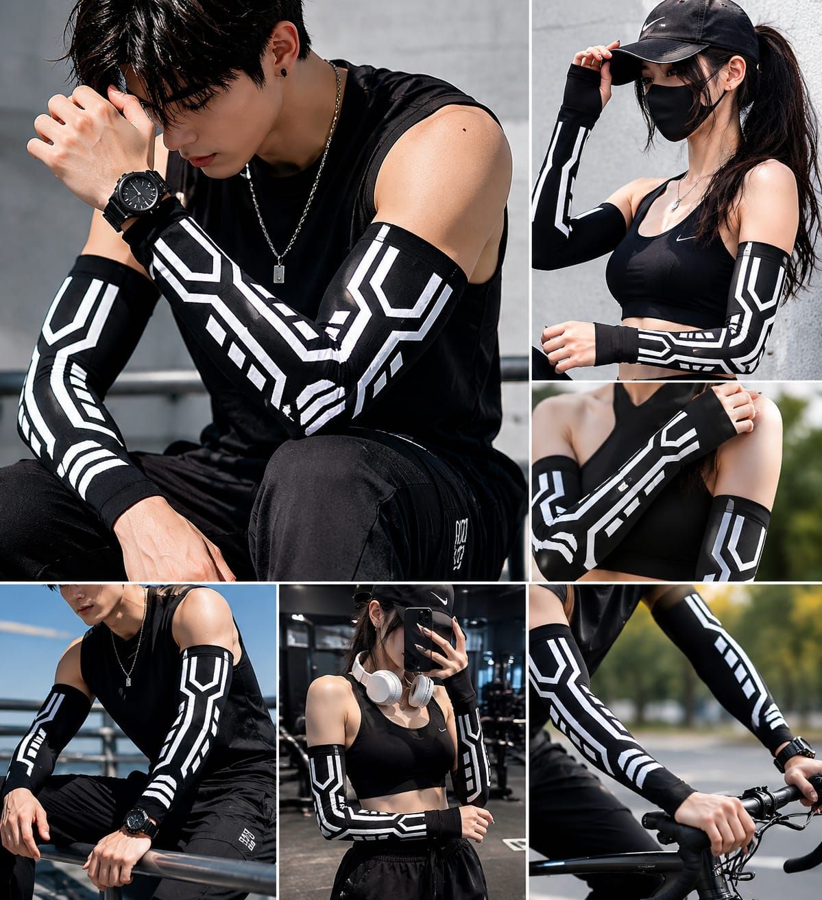 Unisex UV Protection Athletic Sports Arm Sleeves