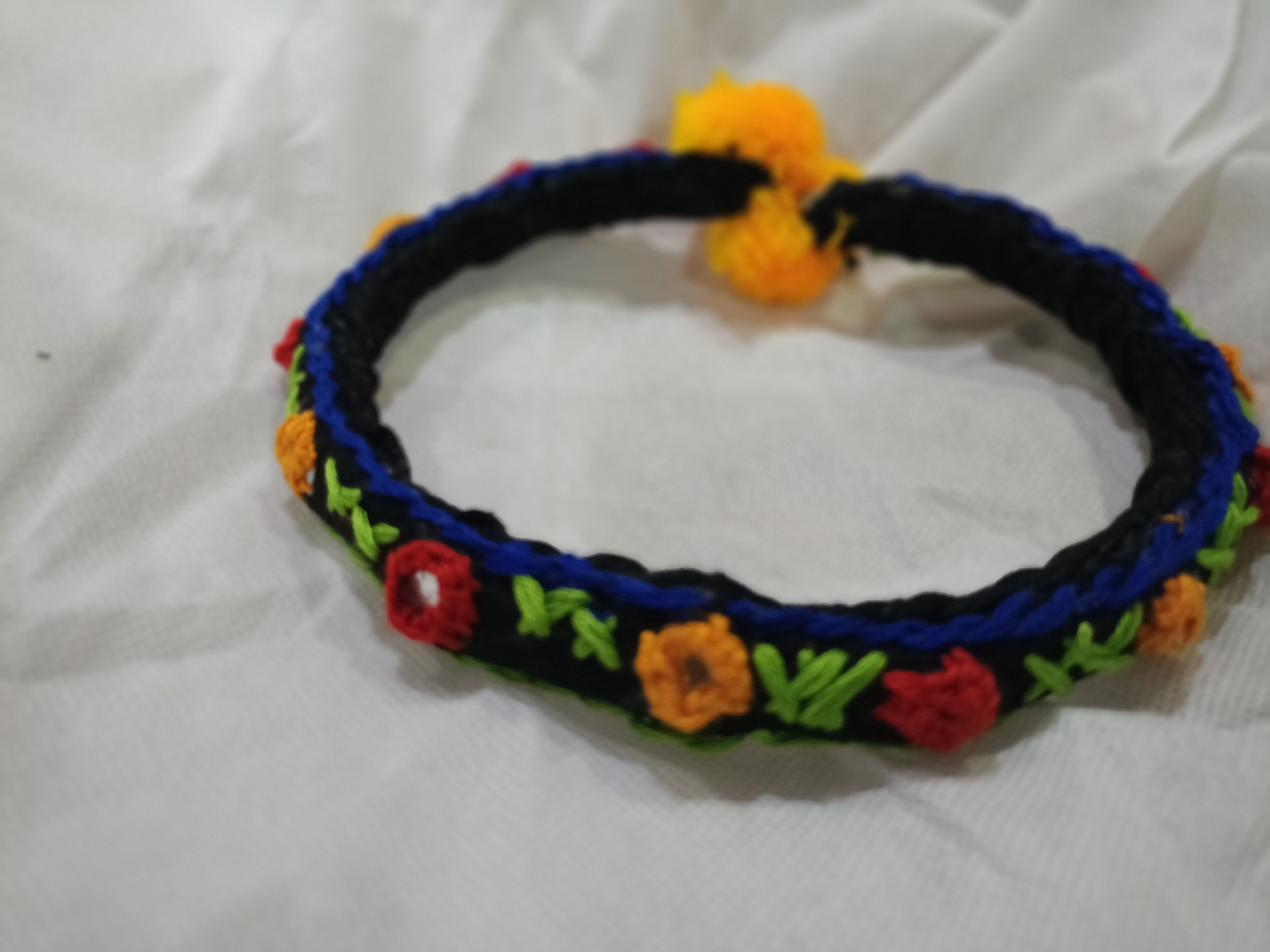 Crochet Necklace  - in use