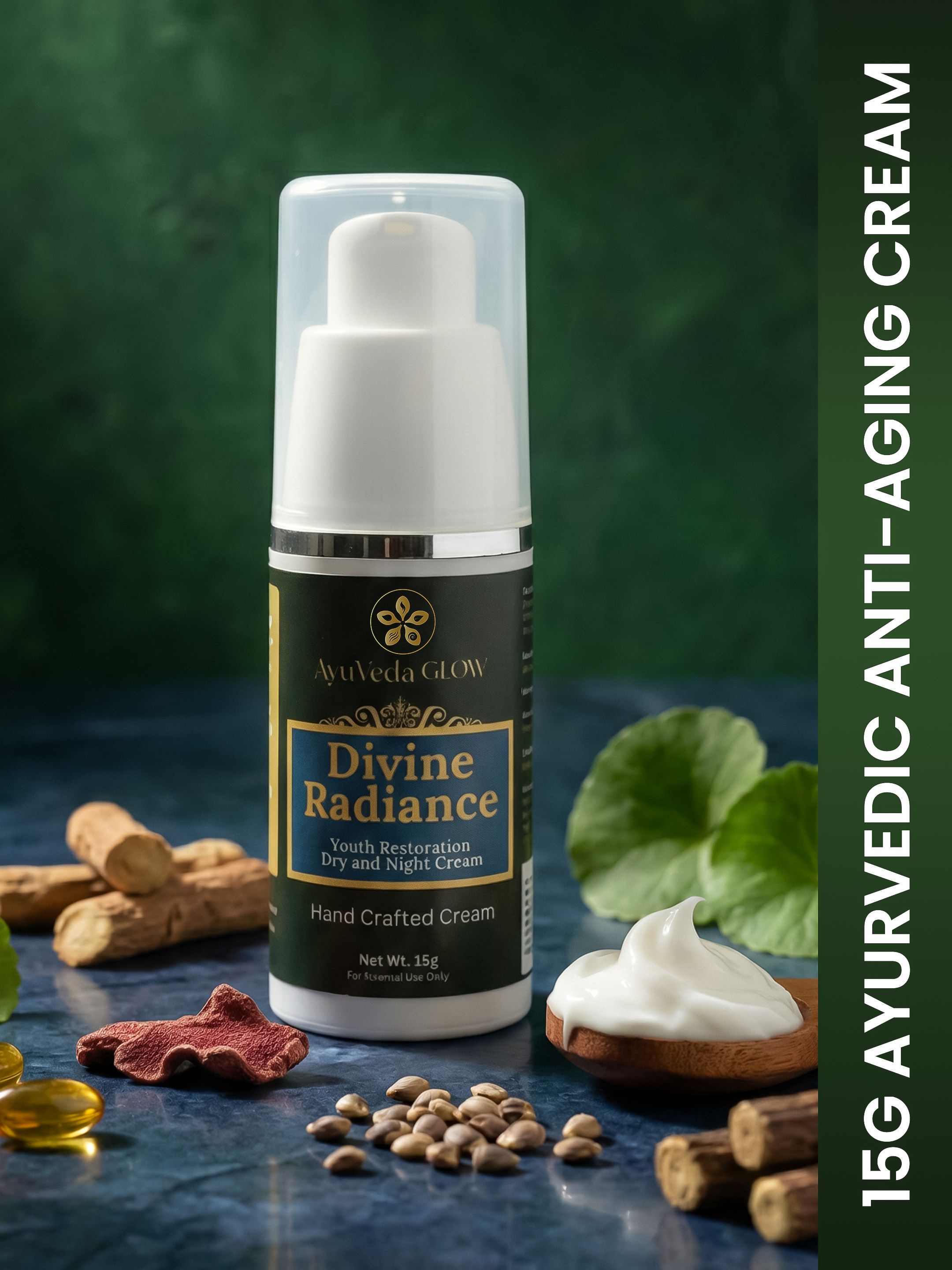 AyuVeda GLOW Divine Radiance Anti-Aging Day & Night Cream (15g)