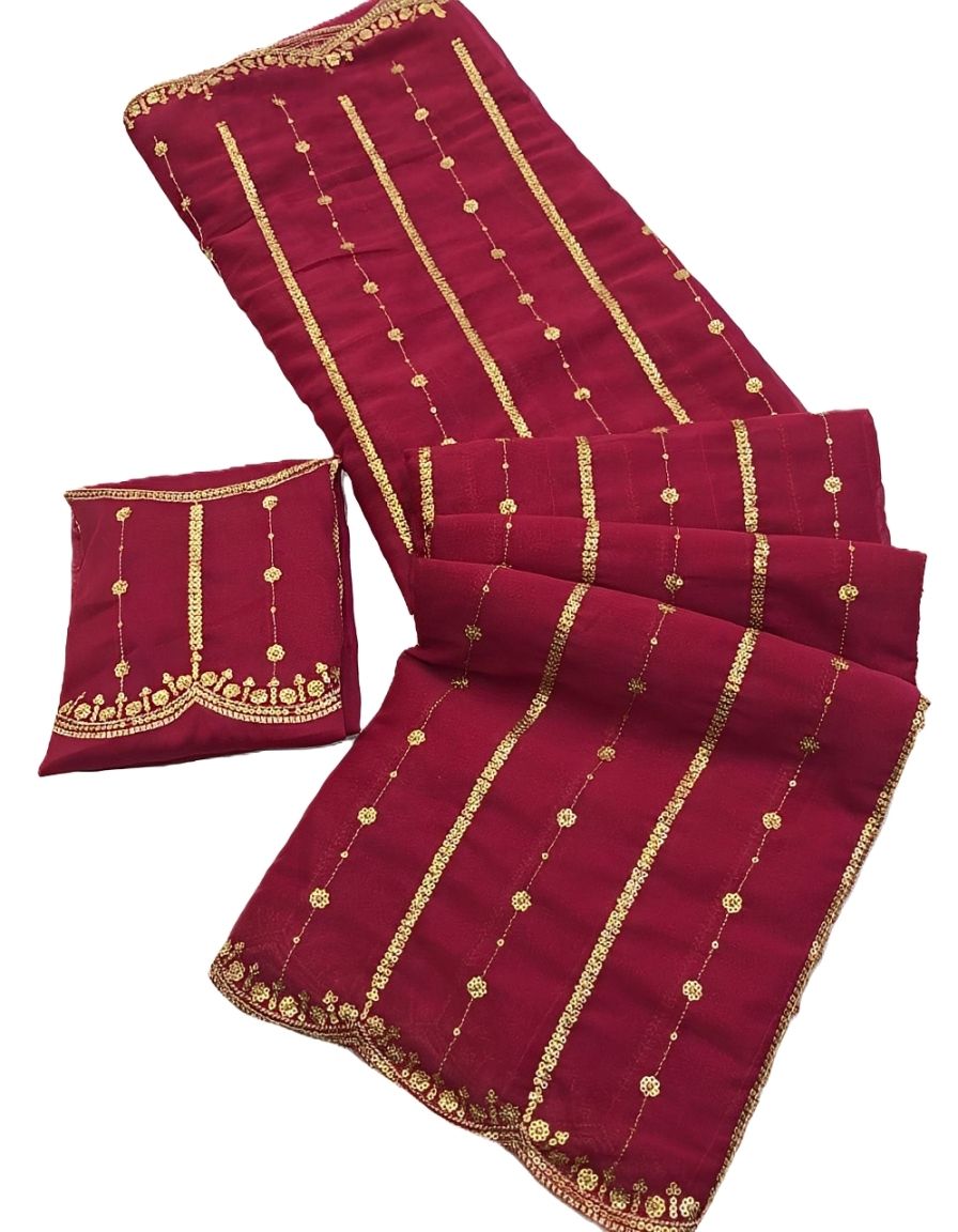 Elegant Star Georgette Festive Partywear Saree