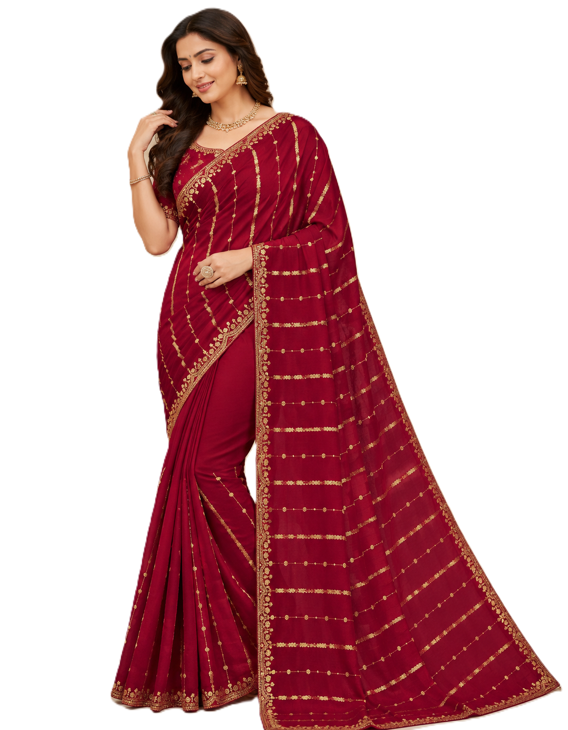 Star Georgette saree - back view