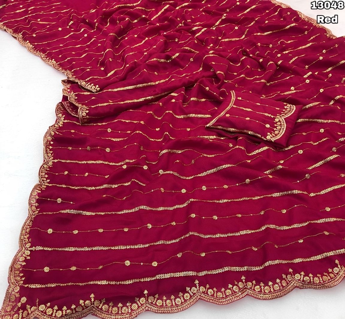 Star Georgette saree - detail view
