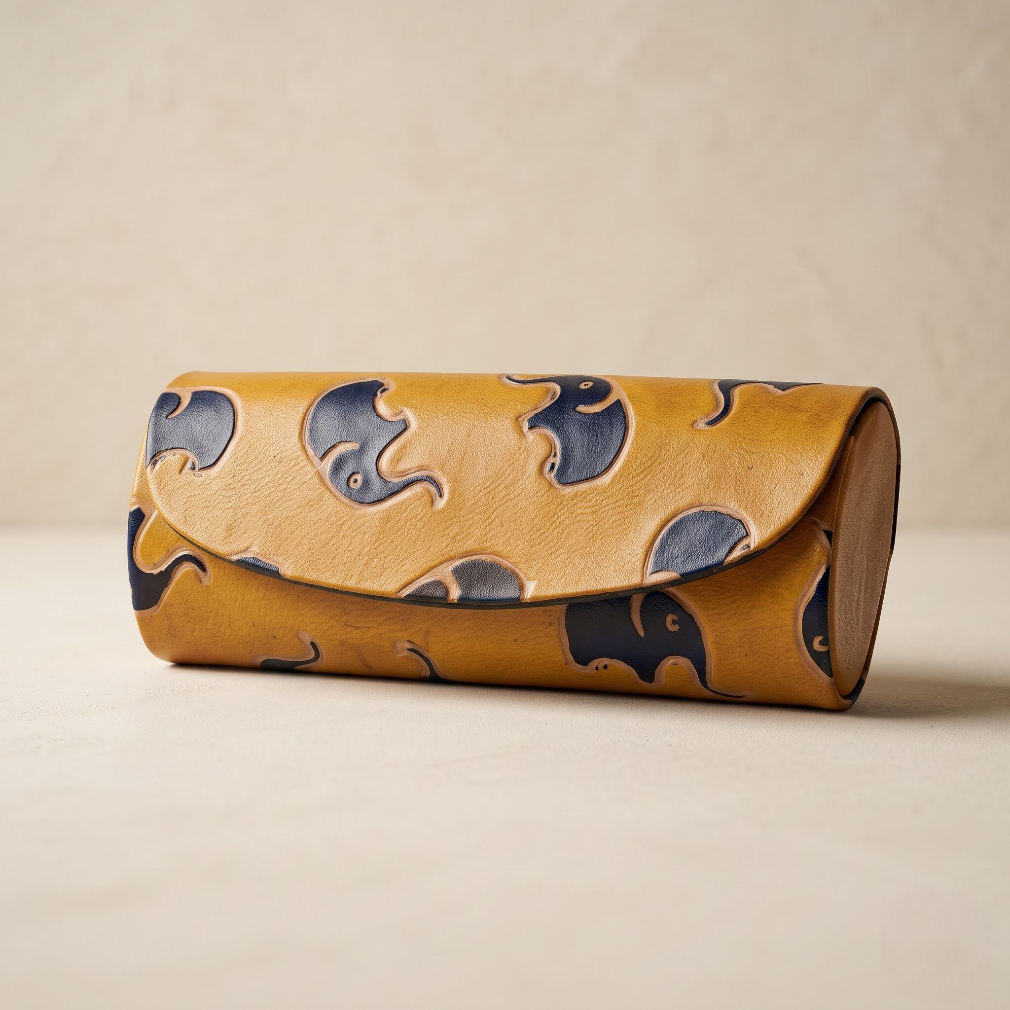 Hand-Embossed Leather Spectacle Case