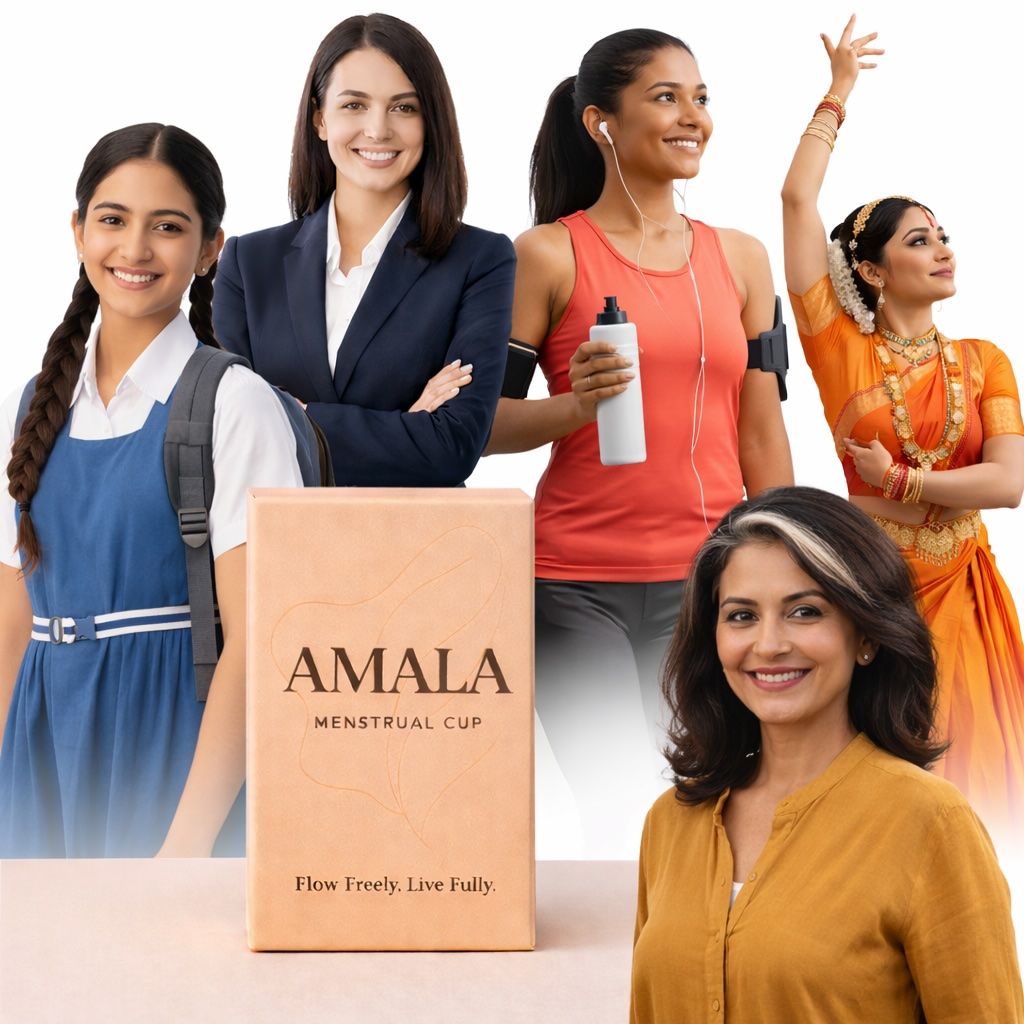 AMALA Eco friendly, reusable menstrual cup - back view