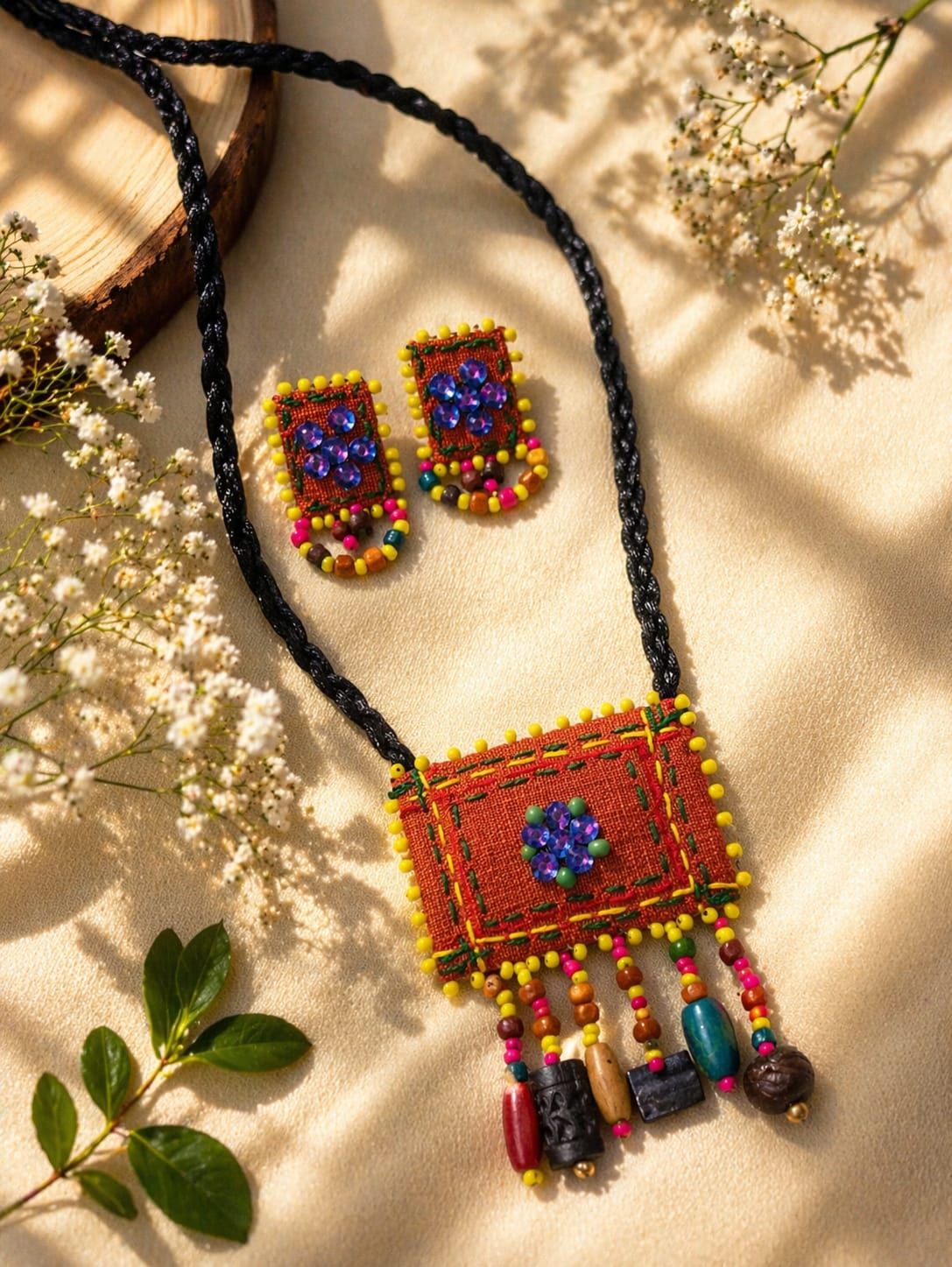 Keshariya Boho-Chic Ethnic Statement Necklace Set