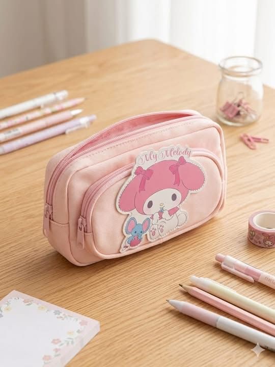 Kawaii themed Pencil Pouches - in use
