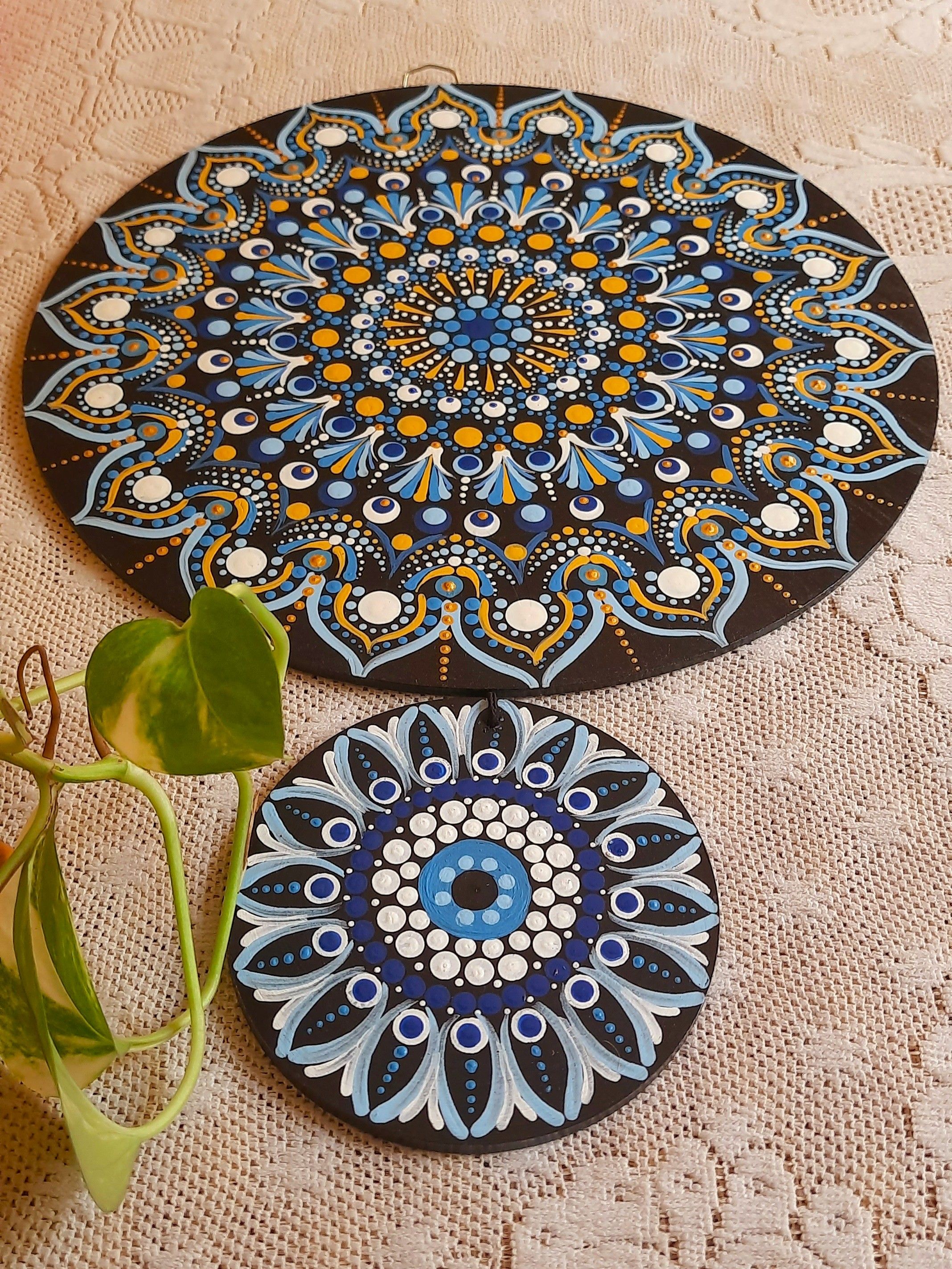 Evil Eye Floral Combo Hanging Ornament - Distant view