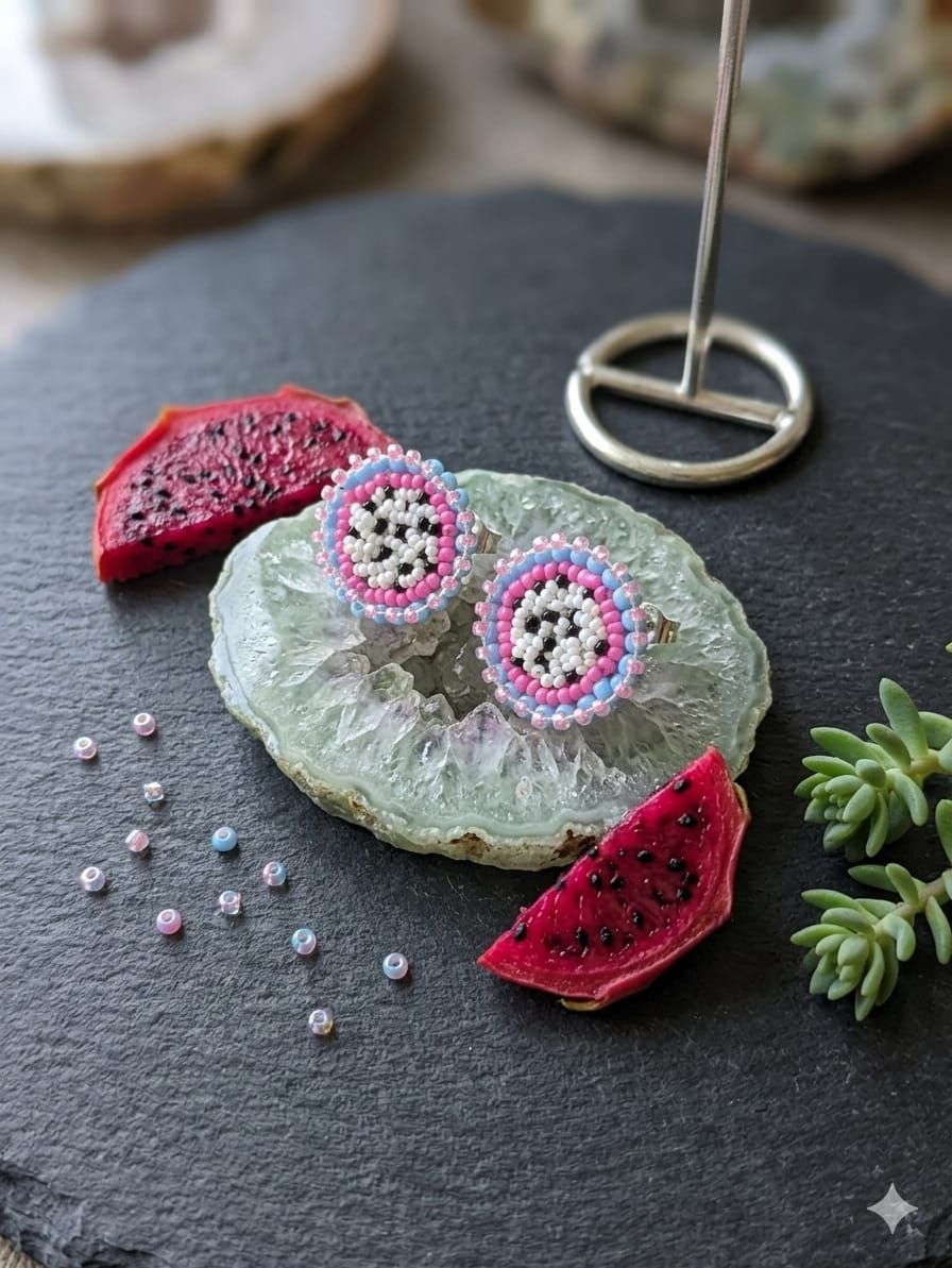 Zoya Bloom Handcrafted Beaded Floral Stud Earrings