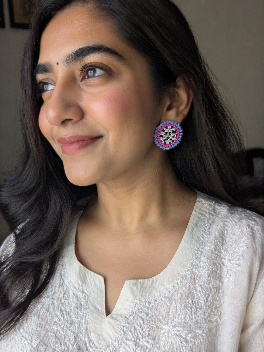 Zoya Bloom Handcrafted Beaded Floral Stud Earrings