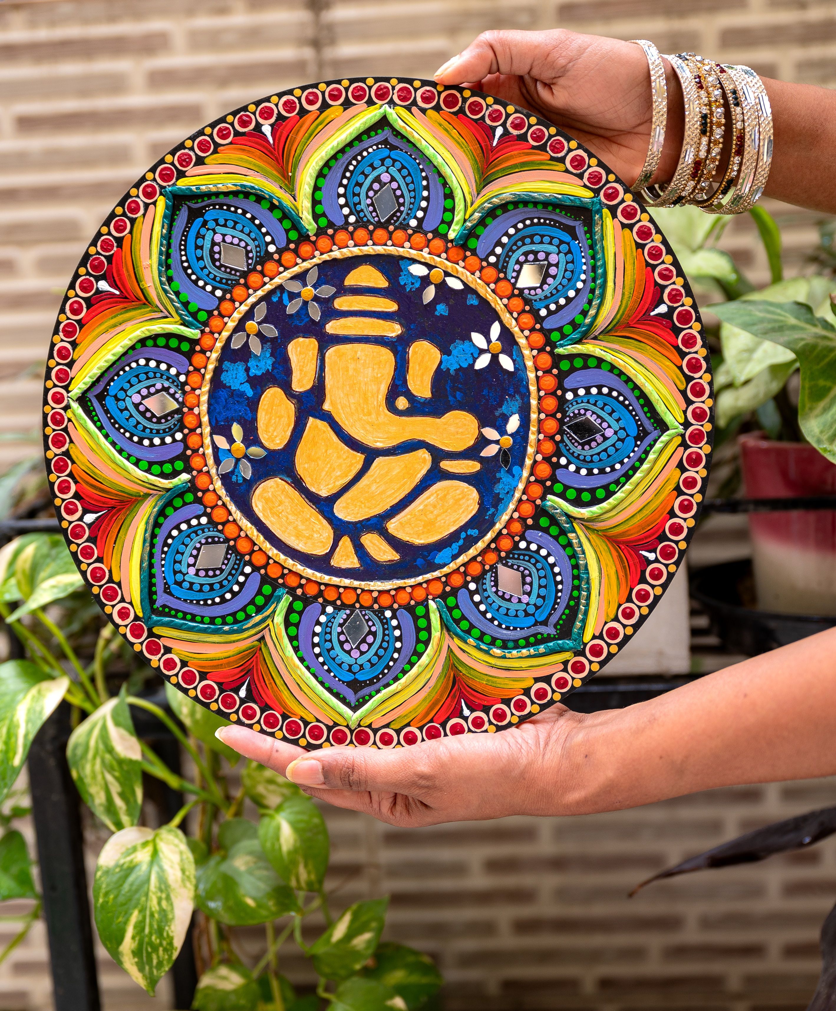 Ganpati Indradhanush Mandala Wall Hanging  - Closer view