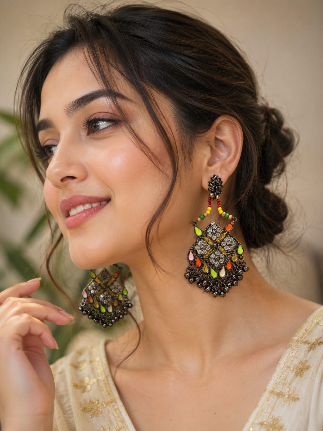 Anika Traditional Handcrafted Chandbali Ethnic Earrings