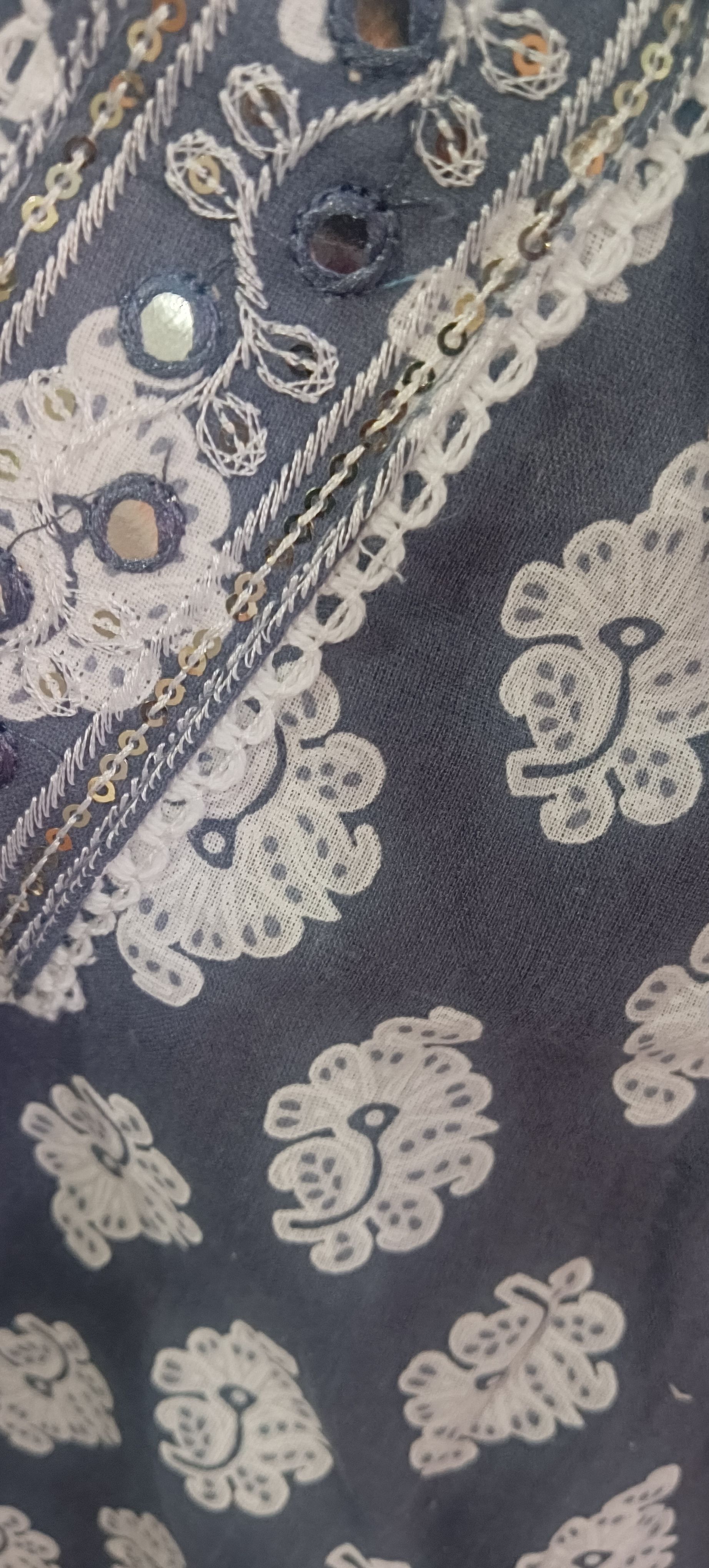 Women's kurti pant with dupatta 100% cotton  - back view