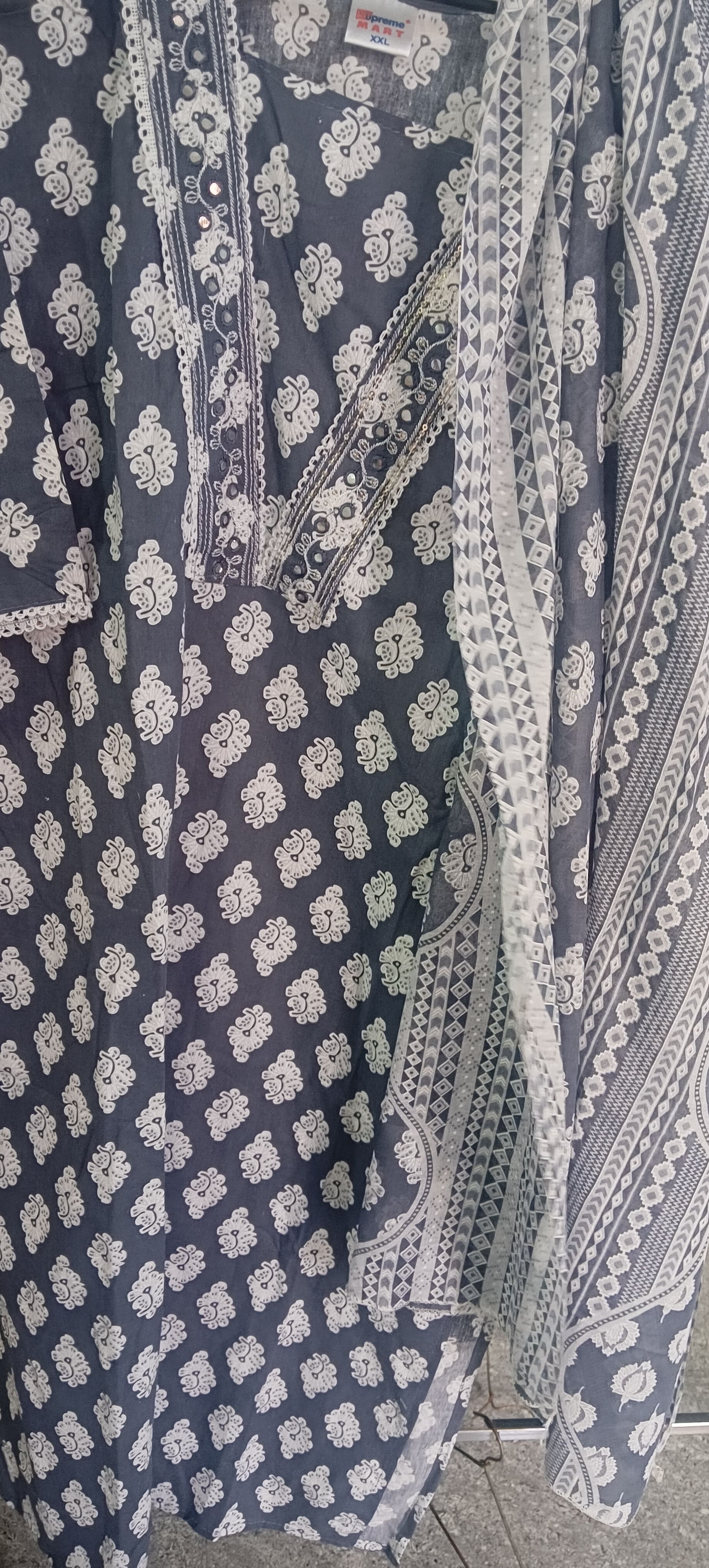 Women's kurti pant with dupatta 100% cotton  - side view