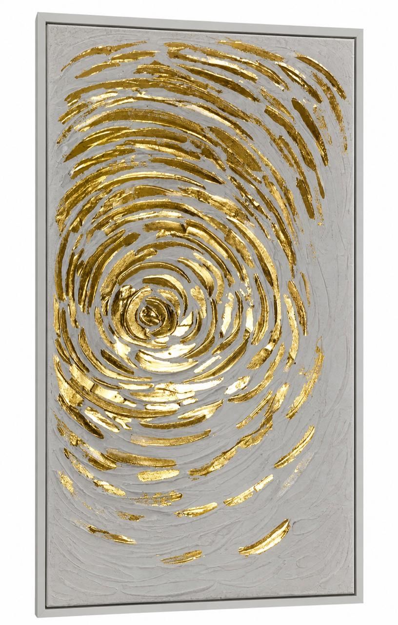 Handcrafted Textured Abstract Canvas Wall Art with Gold Leafing