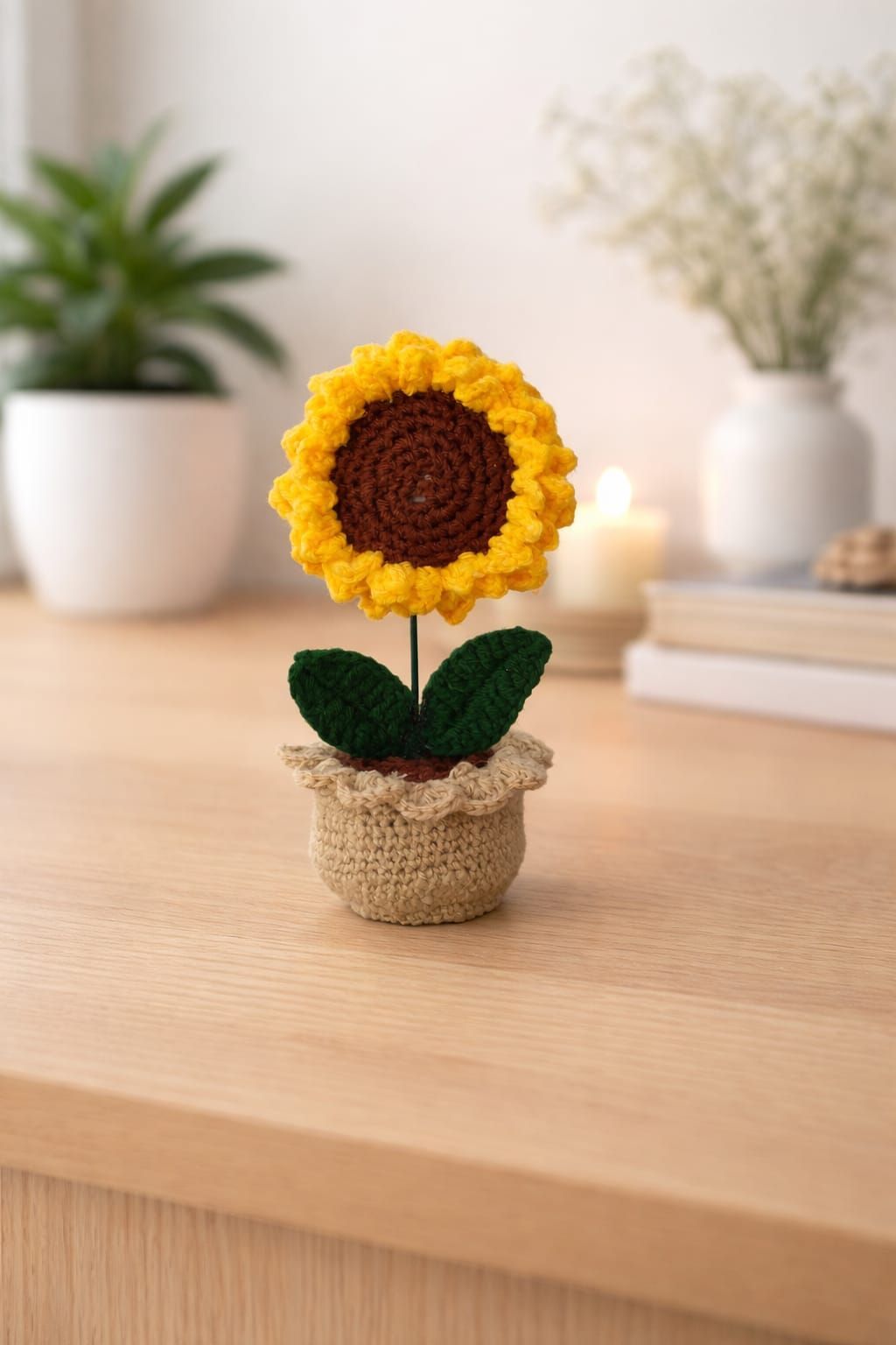 Crochet Sunflower pot