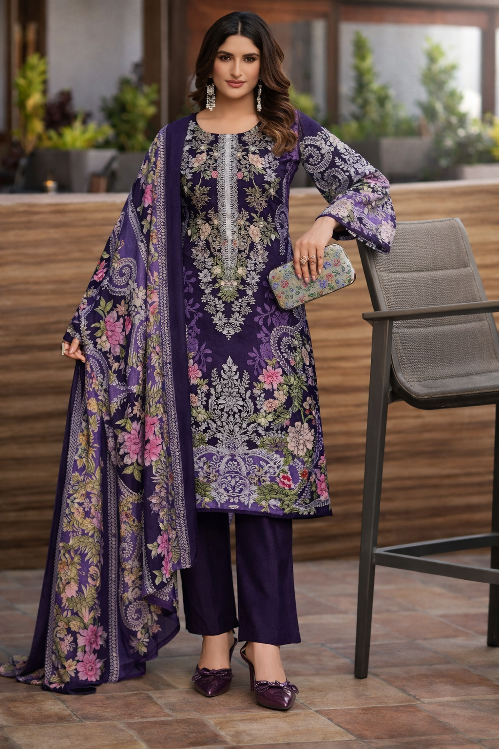 Printed cotton premium unstitched dress material