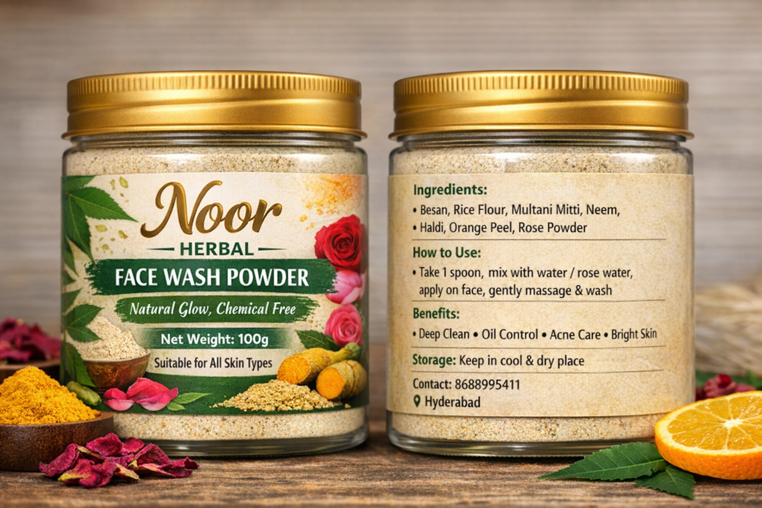 Noor Herbal Cleansing Face Wash Powder