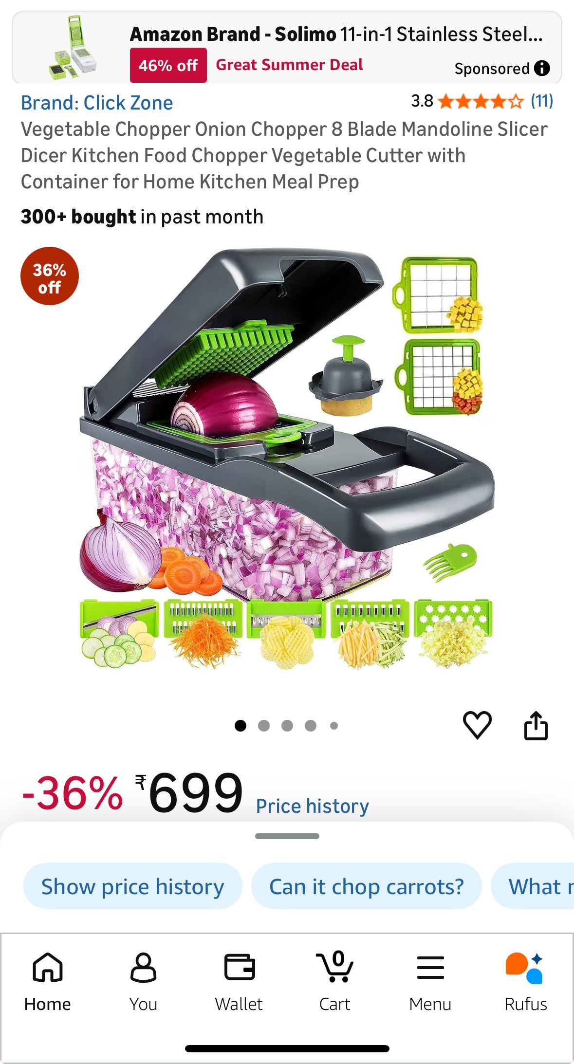 Multi-Functional 8-Blade Vegetable Chopper and Food Slicer