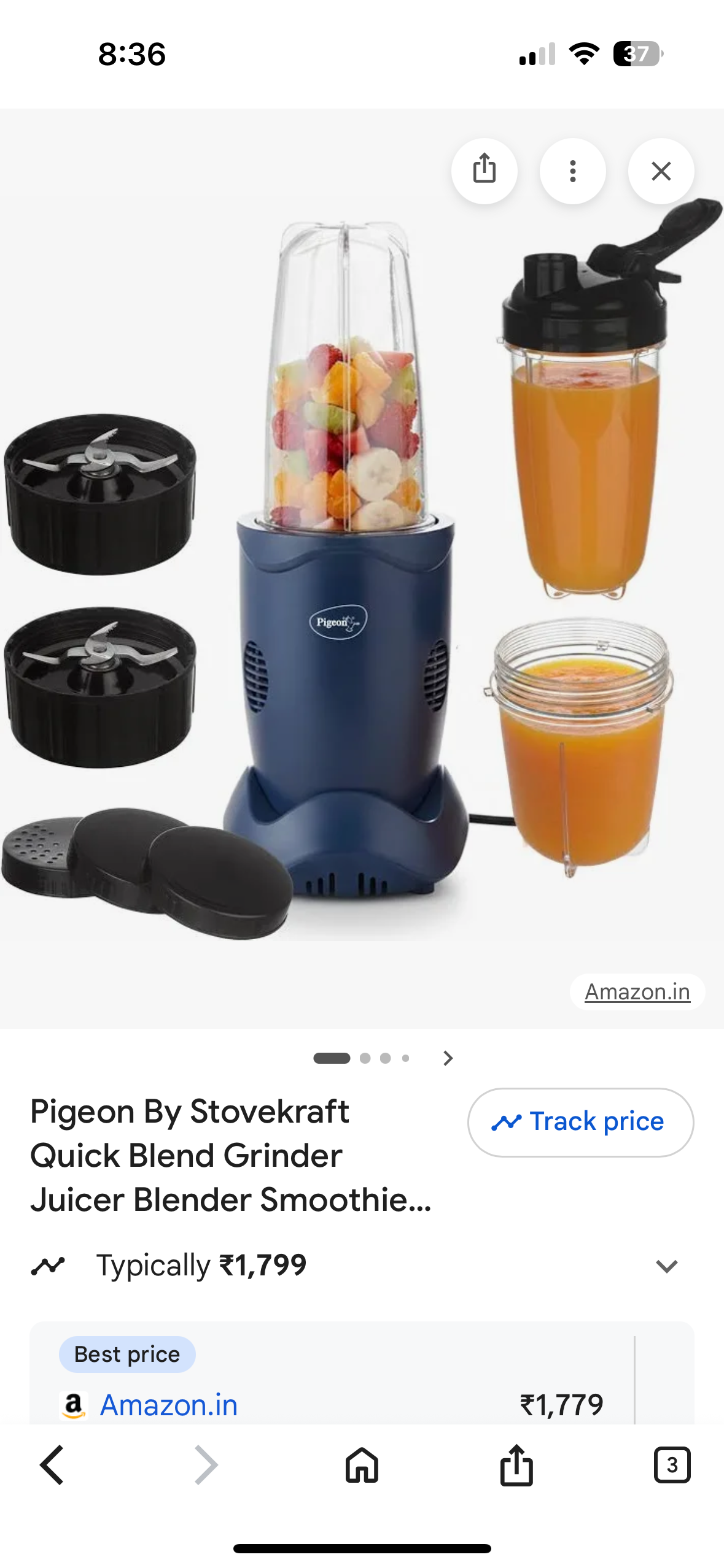 Electric Stainless Steel Jar Mixer Grinder