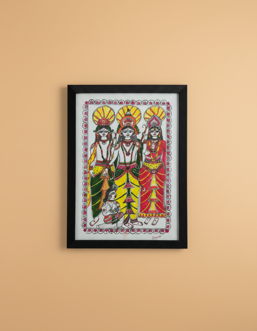 Madhubani Painting of Ram Parivar