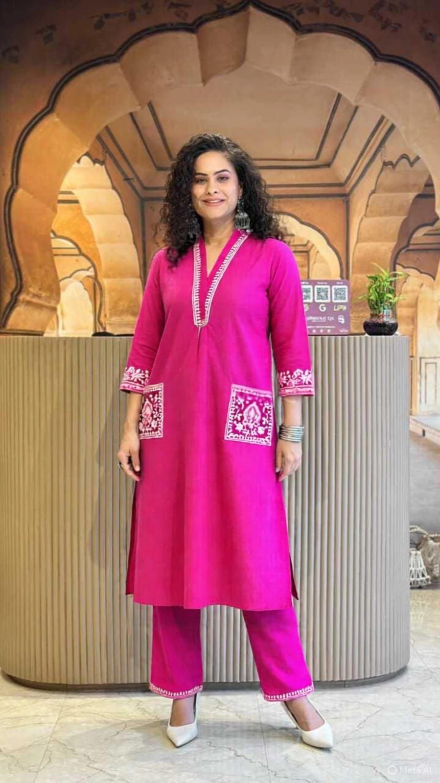 Embroidered kurta paint